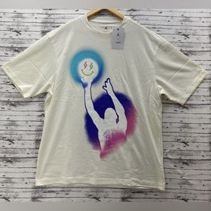 Air Jordan X J. Balvin T-Shirt Men’s Large Sail Beige Purple Basketball Tee